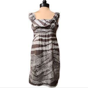 BCBGMaxAzaria Brown Safari Print Dress Medium